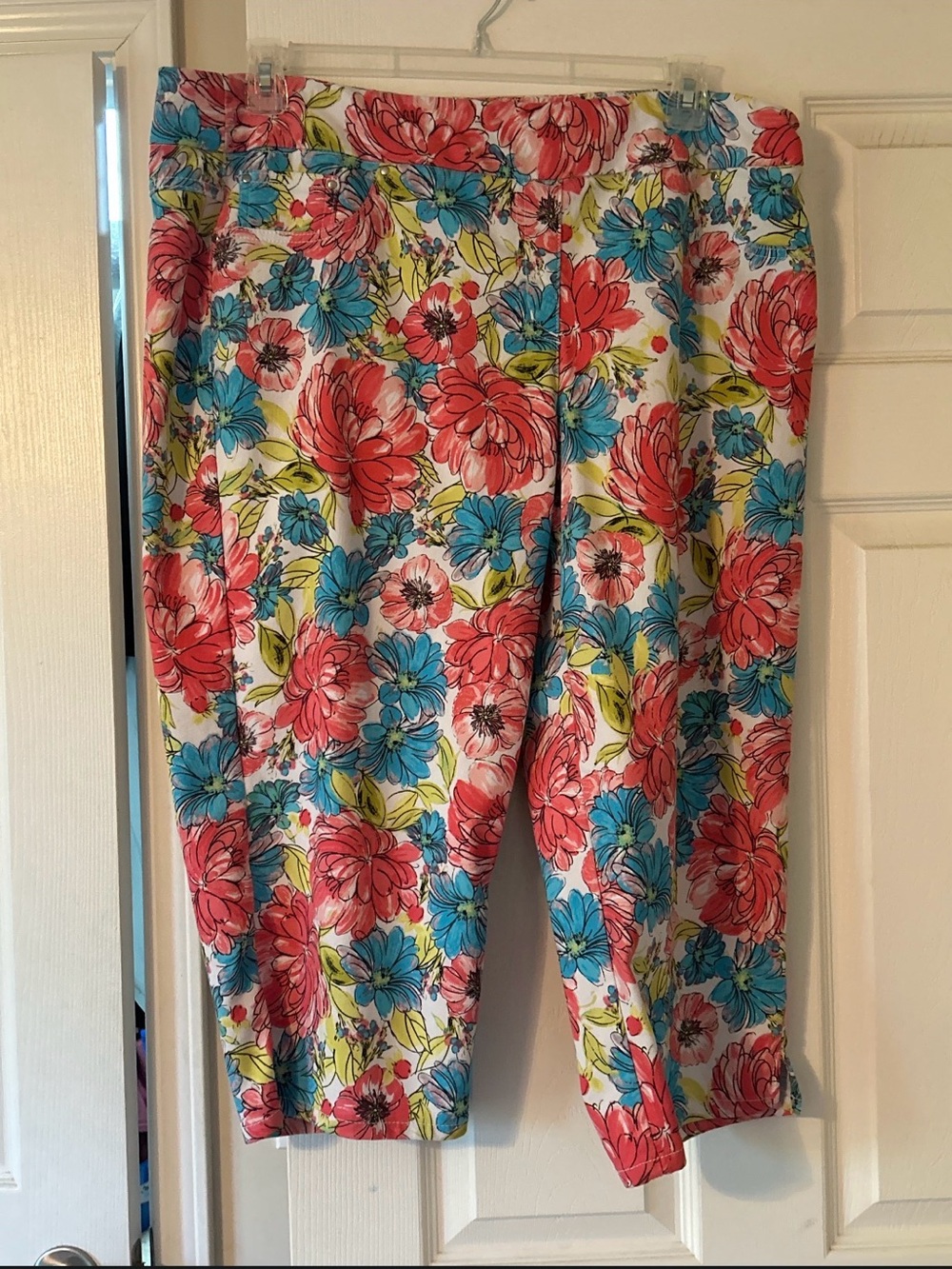 🌸 Ruby Rd. Floral Capri Pants – Size 18W
